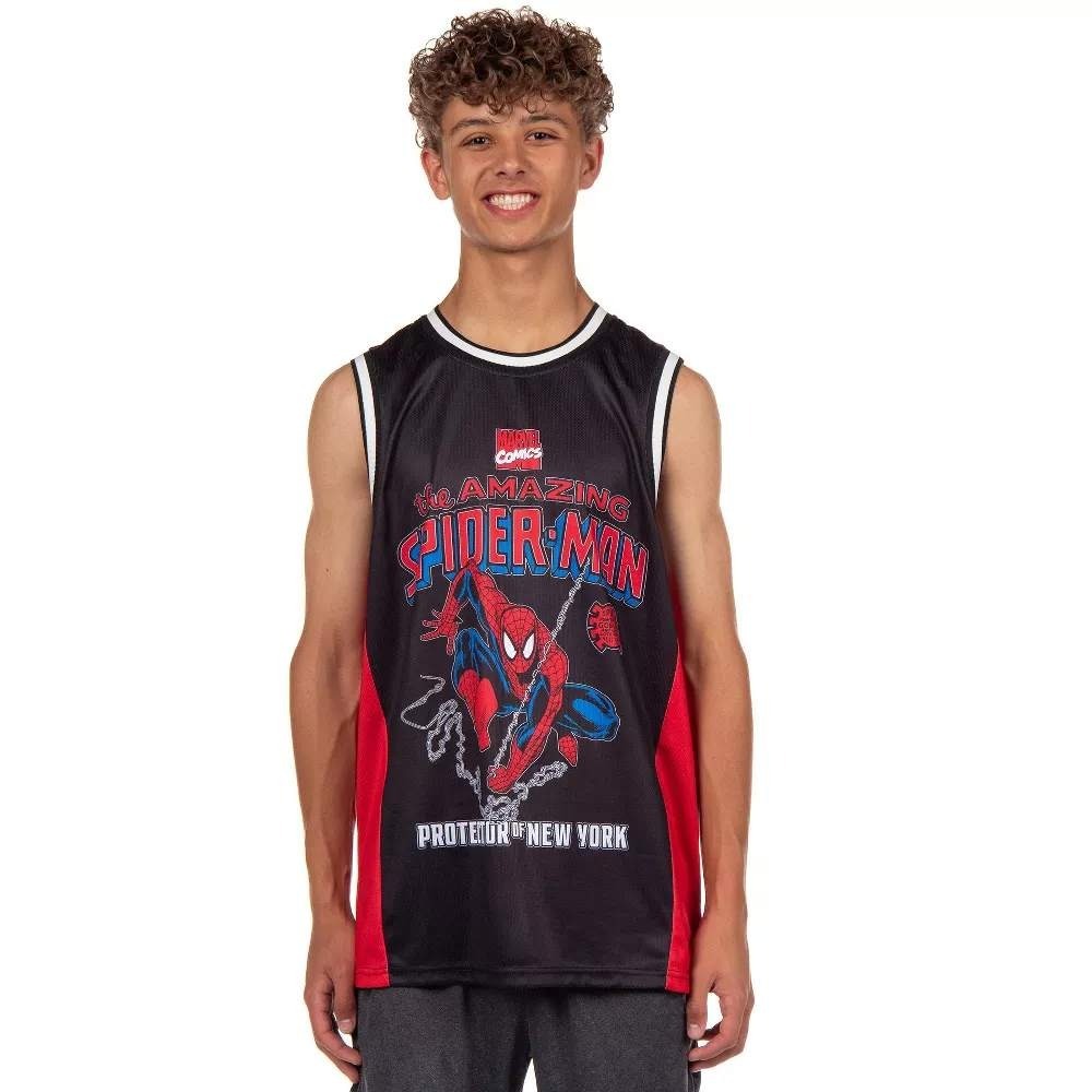 Men's Marvel Spider Man Basketball Jersey Tank Black Size S New With Tags